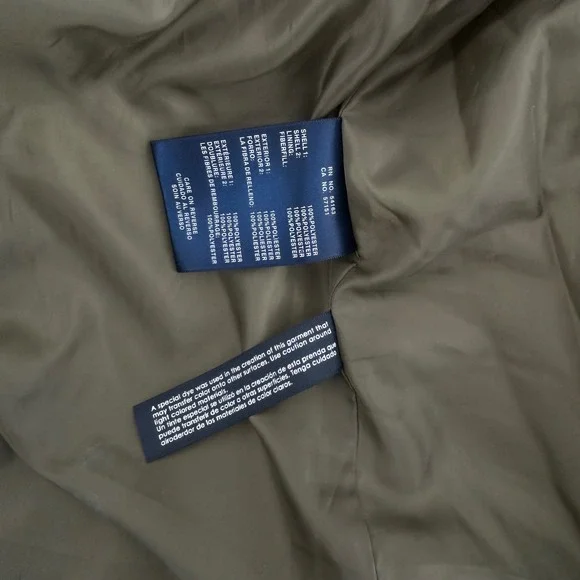 Tommy Hilfiger Olive Green Quilted Jacket Women's Size Large Padded Coat - Picture 8 of 10